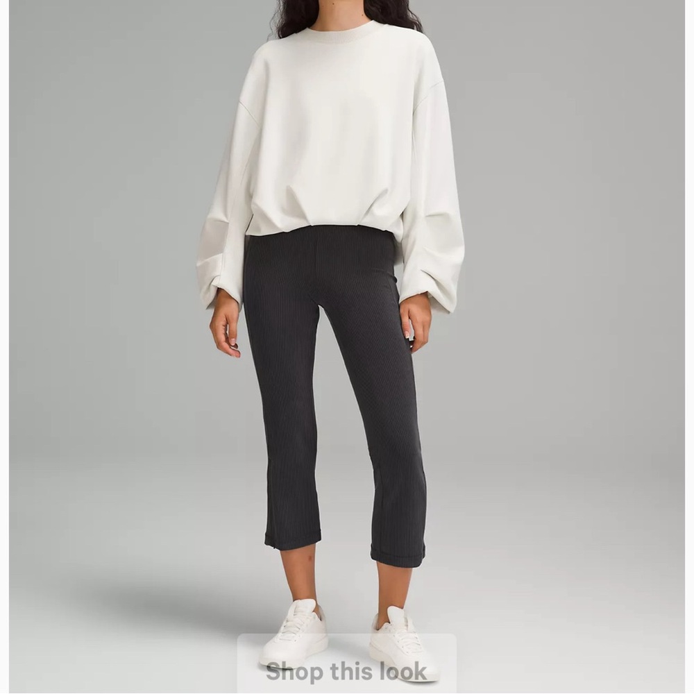 Lululemon Ribbed Softstreme Zip-Leg High-Rise Cropped Pant 25" Black
